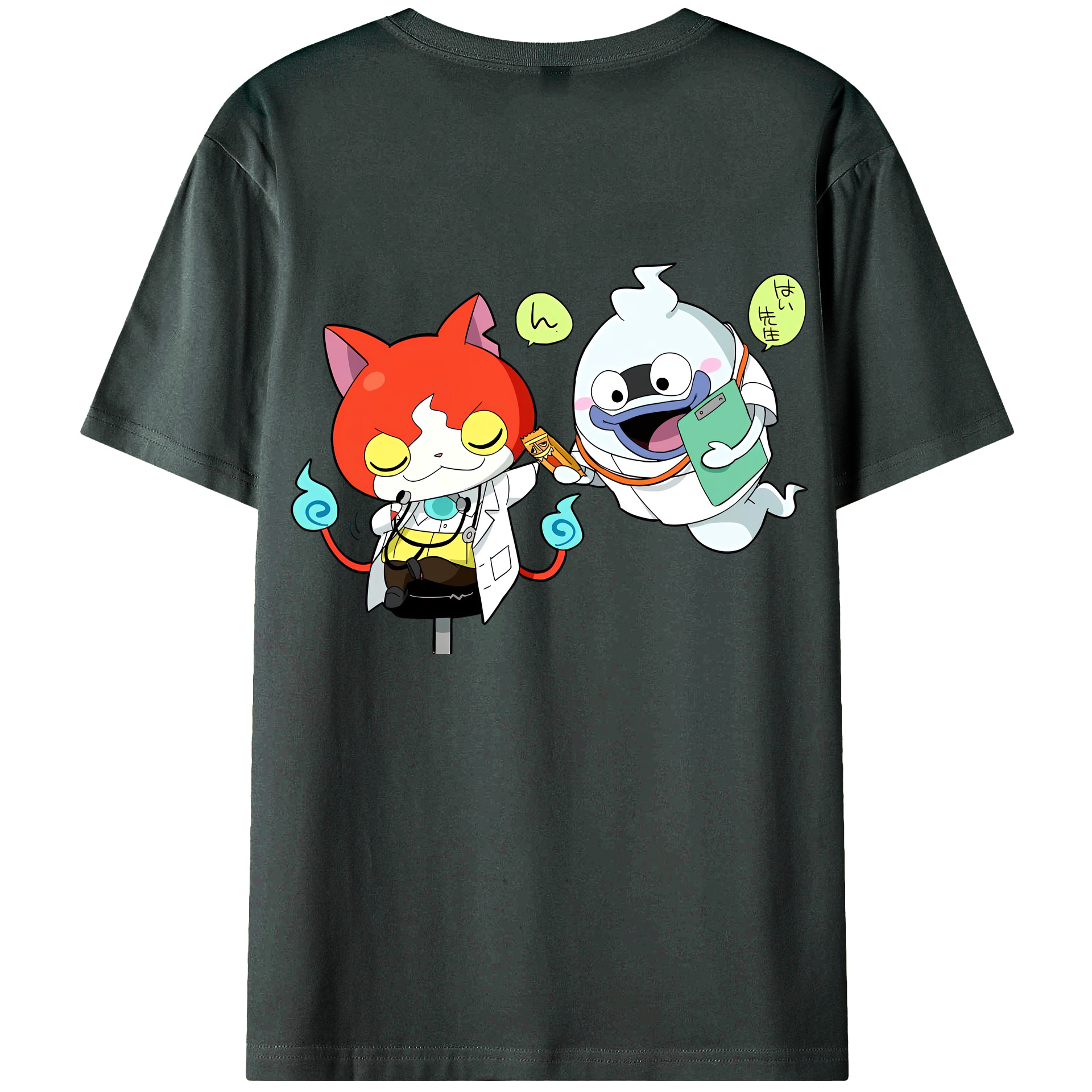 （画像用） 妖怪ウォッチ Yo-kai Watch 綿100％ メンズ半袖Tシャツ（バックプリント） 通気性